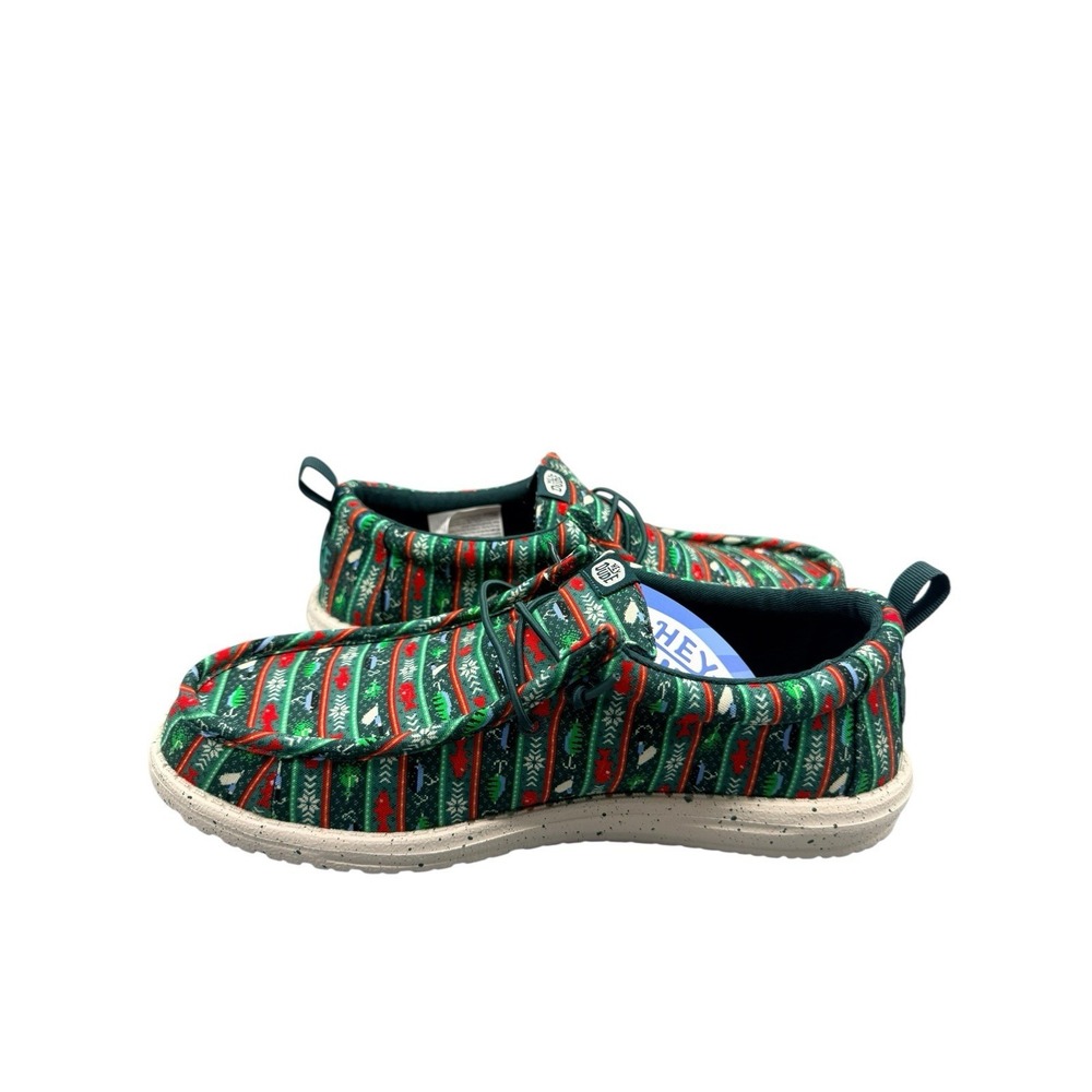 Hey Dude Wally Fishmas Sweater Pine Green Mens 10 Holiday‎ Outdoor Shoes NIB - Picture 6 of 9